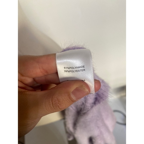 Lucy Paris Fuzzy Wavy Neckline Balloon Sleeves Sweater - Picture 8 of 10